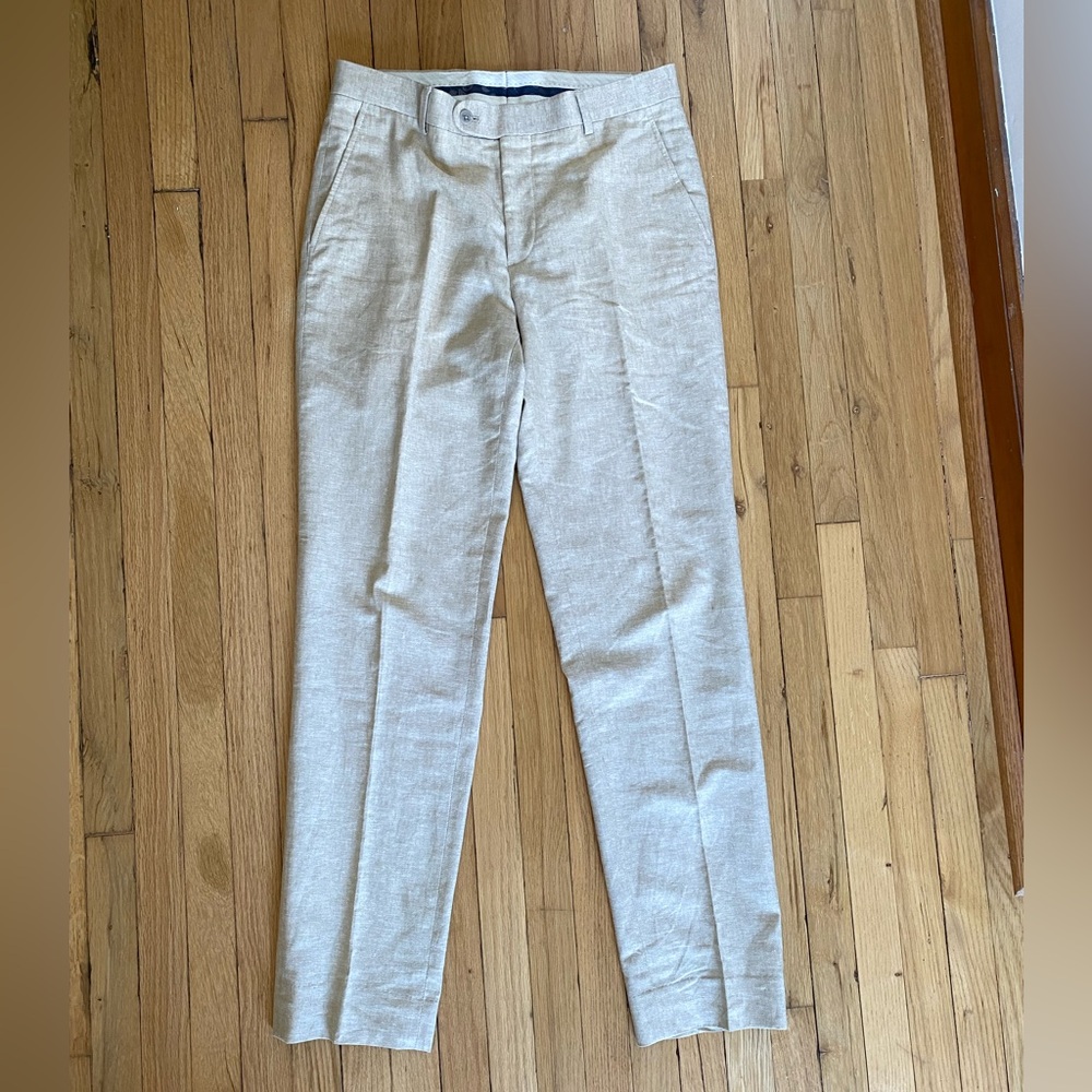 Men’s Slim Fit Linen Blend Suit Pants